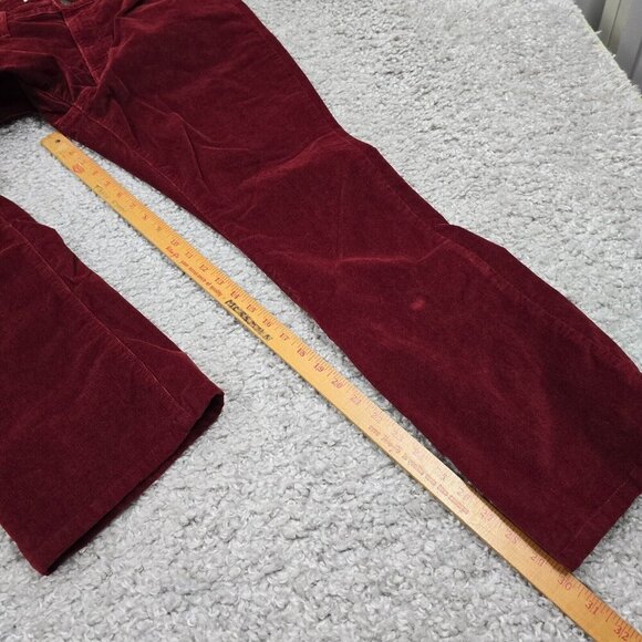 Levis 725 Pants Women 32 Red Corduroy Bootcut High Rise Stretch Cowgirl Western - Picture 12 of 14